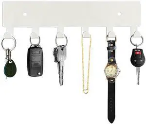 Key Holder for Wall, Key Hooks with 6 Hooks, Wall Mounted Key Holder for Hallway, Self Adhesive Key Rack(White) Key Holder for Wall, Key Hooks with 6 Hooks, Wall Mounted Key Holder for Hallway, Self Adhesive Key Rack(White)