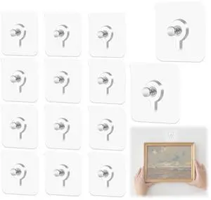 14PCS Drill Free Adhesive Hooks,Nail Free Adhesive for Wall,Reusable Self Adhesive Nails Wall Mount Non-Trace Screw Hook Stickers,Nail Free Wall Hangers for Wall Mount,Bathroom,Home,Kitchen,Office 14PCS Drill Free Adhesive Hooks,Nail Free Adhesive for Wall,Reusable Self Adhesive Nails Wall Mount Non-Trace Screw Hook Stickers,Nail Free Wall Hangers for Wall Mount,Bathroom,Home,Kitchen,Office