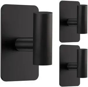 Adhesive Towel Hooks, Black Sticky Holder for Walls No Damage, Heavy Duty Coat Hooks for Hanging Removable, Waterproof Shower Hook Wreath Hangrs for Door, Bathroom, Windows, Kitchen (3 Pack) Adhesive Towel Hooks, Black Sticky Holder for Walls No Damage, Heavy Duty Coat Hooks for Hanging Removable, Waterproof Shower Hook Wreath Hangrs for Door, Bathroom, Windows, Kitchen (3 Pack)