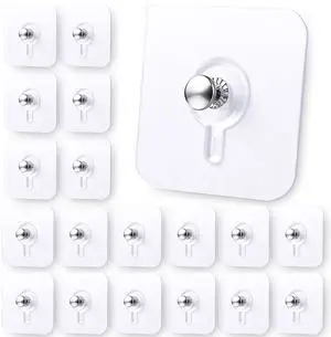 Adhesive Wall Hangers 35P, Transparent Picture Hangers Without Nails, Damage-Free Wall Clock Hanger for Bathroom, Kitchen, Home and Office, Single 11 lbs Load Max Adhesive Wall Hangers 35P, Transparent Picture Hangers Without Nails, Damage-Free Wall Clock Hanger for Bathroom, Kitchen, Home and Office, Single 11 lbs Load Max