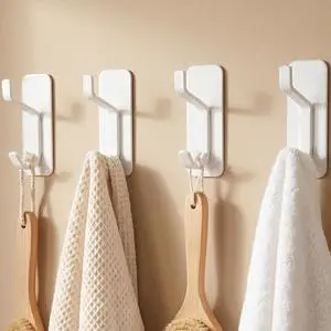 Adhesive Wall Hooks for Towels, Sticky Heavy Duty Hanger for Door Adhesive Wall Hooks for Towels, Sticky Heavy Duty Hanger for Door