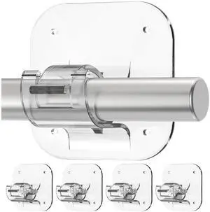 No Drill Curtain Rod Brackets 4PCS, Dual-Install 40LB Self Adhesive Holders, Damage-Free Hooks for Apartment Dorm Bedroom, Fits 0.78-1.57 Inch Rods, Renter Friendly Kitchen Bathroom Home No Drill Curtain Rod Brackets 4PCS, Dual-Install 40LB Self Adhesive Holders, Damage-Free Hooks for Apartment Dorm Bedroom, Fits 0.78-1.57 Inch Rods, Renter Friendly Kitchen Bathroom Home
