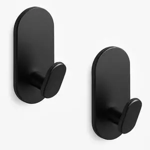 Adhesive Towel Hooks for Bathrooms 2 Pack Matte Black Stainless Steel and Zinc Alloy Sticky Wall Hooks for Hanging Heavy Duty Self Adhesive Robe Shower Hanger for Kitchen, Closet, Cabinet, Door Adhesive Towel Hooks for Bathrooms 2 Pack Matte Black Stainless Steel and Zinc Alloy Sticky Wall Hooks for Hanging Heavy Duty Self Adhesive Robe Shower Hanger for Kitchen, Closet, Cabinet, Door