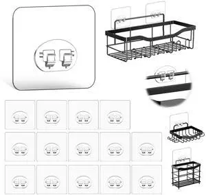 14-Pack Shower Caddy Adhesive Single Hooks for Replacement, Shower Holder Organizer Self Adhesive Wall Hooks for Bathroom Corner Shelf Basket Soap Dish 14-Pack Shower Caddy Adhesive Single Hooks for Replacement, Shower Holder Organizer Self Adhesive Wall Hooks for Bathroom Corner Shelf Basket Soap Dish