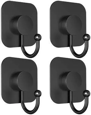 Pack Large Heavy Duty Wall Hooks - 26lb Max, Stainless Steel Adhesive Towel Hook, Shower Hooks for Hanging Towel, Coat, Robe, Wall Hook for Use in Bathroom, Kitchen and Door, Matte Black Pack Large Heavy Duty Wall Hooks - 26lb Max, Stainless Steel Adhesive Towel Hook, Shower Hooks for Hanging Towel, Coat, Robe, Wall Hook for Use in Bathroom, Kitchen and Door, Matte Black