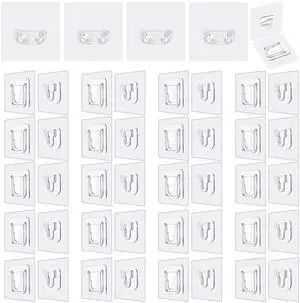 Double Sided Adhesive Wall Hooks,24 Pack Self Adhesive Hooks,Suitable for Hanging and Organizing Double Sided Adhesive Wall Hooks,24 Pack Self Adhesive Hooks,Suitable for Hanging and Organizing
