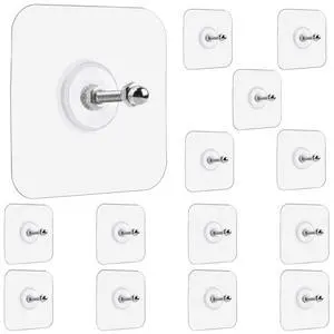 Wall Hangers Without Nails, 14 Packs Heavy Duty Adhesive Hooks, Wall Hooks for Hanging, Screw Free Sticker, Seamless Screws for Wall Mount, 2 in 1 Reusable (18mm) Wall Hangers Without Nails, 14 Packs Heavy Duty Adhesive Hooks, Wall Hooks for Hanging, Screw Free Sticker, Seamless Screws for Wall Mount, 2 in 1 Reusable (18mm)