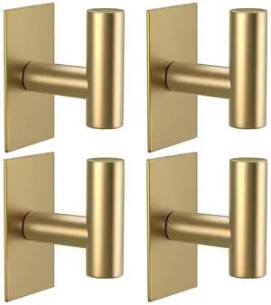 Wall Towel Hooks, Heavy Duty Sticky Holder Waterproof Towel Hooks for Hanging Coat, Clothes, Closet Hook Wall Mount for Kitchen (Gold, 4 Pack) Wall Towel Hooks, Heavy Duty Sticky Holder Waterproof Towel Hooks for Hanging Coat, Clothes, Closet Hook Wall Mount for Kitchen (Gold, 4 Pack)