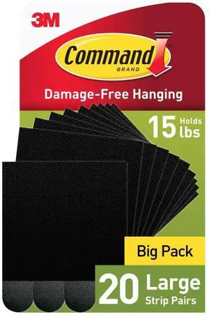 15 lb Large 20 Pairs Picture Hanging Strips (40 Strips), Damage-Free Hangers for Picture Frames, No Tools Required, Great for Home Room Wall Decor, Black Adhesive 15 lb Large 20 Pairs Picture Hanging Strips (40 Strips), Damage-Free Hangers for Picture Frames, No Tools Required, Great for Home Room Wall Decor, Black Adhesive