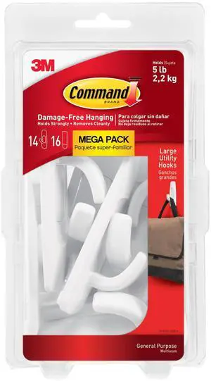 5 lb Large Utility Hooks, 14 Hooks and 16 Strips, Damage-Free Hanging Wall Hook with Adhesive Strips, No Tools Required, Great for Home Kitchen Office Organization 5 lb Large Utility Hooks, 14 Hooks and 16 Strips, Damage-Free Hanging Wall Hook with Adhesive Strips, No Tools Required, Great for Home Kitchen Office Organization