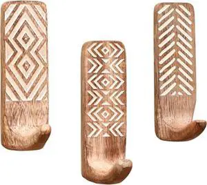 LB Decorative Wood Adhesive Wall Hooks Boho Peel and Stick Hooks for Keys, Hats, Towels, Bags & Entryway Decor, Self Adhesive Wall Mounted Hooks for Home Organization-3 Pieces LB Decorative Wood Adhesive Wall Hooks Boho Peel and Stick Hooks for Keys, Hats, Towels, Bags & Entryway Decor, Self Adhesive Wall Mounted Hooks for Home Organization-3 Pieces