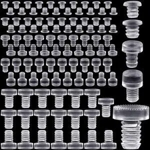 50 Pcs Glass Top Table Bumpers with Stem, 5 Sizes Assorted Anti-Slip Pads, Clear Silicone Glass Patio Table Parts, Cabinet Stoppers for Furniture (0.19/0.20/0.21/0.24/0.35inch) 50 Pcs Glass Top Table Bumpers with Stem, 5 Sizes Assorted Anti-Slip Pads, Clear Silicone Glass Patio Table Parts, Cabinet Stoppers for Furniture (0.19/0.20/0.21/0.24/0.35inch)