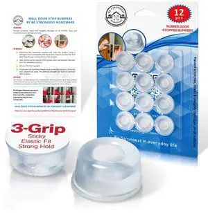 Rubber Door Bumper - Small Size Rubber Bumpers - Clear Door Stoppers for Wall - Wall Protector Clear Rubber Door Stop 12 in Pack- Silicone Bumpers for Wall- Stick on Wall Protector for Walls Heavy Use Rubber Door Bumper - Small Size Rubber Bumpers - Clear Door Stoppers for Wall - Wall Protector Clear Rubber Door Stop 12 in Pack- Silicone Bumpers for Wall- Stick on Wall Protector for Walls Heavy Use