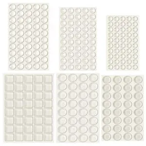 254 Pcs Clear Rubber Cabinet Door Bumper Adhesive Sound Dampening Rubber Feet Pad for Kitchen Furniture Cabinet Doors Drawers Glass Tops, 6 Sizes 254 Pcs Clear Rubber Cabinet Door Bumper Adhesive Sound Dampening Rubber Feet Pad for Kitchen Furniture Cabinet Doors Drawers Glass Tops, 6 Sizes