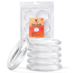 Door Knob Wall Protector 2 Inch Silicone (6 Pack) Self Adhesive Transparent Door Bumpers, Shock Absorbent Wall Protectors from Door Knobs, Soft Flexible Door Knob Stopper, (Clear) Door Knob Wall Protector 2 Inch Silicone (6 Pack) Self Adhesive Transparent Door Bumpers, Shock Absorbent Wall Protectors from Door Knobs, Soft Flexible Door Knob Stopper, (Clear)