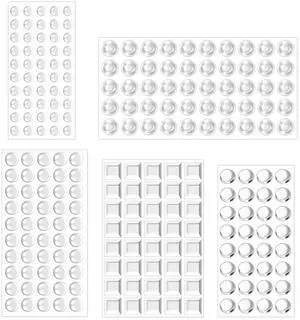 222Pcs Cabinet Door Bumpers, 5Sizes Clear Self-Adhesive Silicone Bumper Pad 222Pcs Cabinet Door Bumpers, 5Sizes Clear Self-Adhesive Silicone Bumper Pad