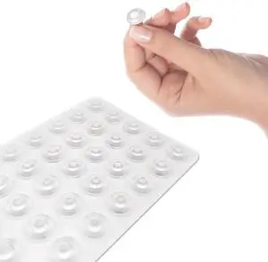 Self-Adhesive Cabinet Door Bumpers, Clear Silicone, 128pcs Set Self-Adhesive Cabinet Door Bumpers, Clear Silicone, 128pcs Set