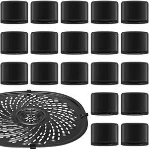 16 Pieces Air Fryer Rubber Bumpers Black Air Fryer Replacement Parts Non Scratch Protective Covers for Grill Pan, 0.6 x 0.44 x 0.18 Inch 16 Pieces Air Fryer Rubber Bumpers Black Air Fryer Replacement Parts Non Scratch Protective Covers for Grill Pan, 0.6 x 0.44 x 0.18 Inch