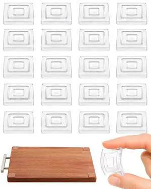 Rubber Feet for Cutting Board, 20PCS Cutting Board Feet Non Slip, 1.2x1.2 inches Clear Adhesive Silicone Rubber Feet Waterproof Reusable Square Rubber Feet for Cutting Board, 20PCS Cutting Board Feet Non Slip, 1.2x1.2 inches Clear Adhesive Silicone Rubber Feet Waterproof Reusable Square