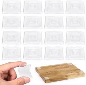 16pcs Anti-Slip Cutting Board Feet, 1.6in Non-Slip Square Self-Adhesive Silicone Pads, Reusable Washable Rubber Bumper for Trays Furniture Chairs Cabinets Worktops Stoppers No Screws Needed 16pcs Anti-Slip Cutting Board Feet, 1.6in Non-Slip Square Self-Adhesive Silicone Pads, Reusable Washable Rubber Bumper for Trays Furniture Chairs Cabinets Worktops Stoppers No Screws Needed