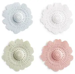 4 PCS Flower Shape Hair Catcher Silicone Hair Stopper Shower Drain Covers with Suction Cup Mesh for Bathroom Bath Tub Bathtub Kitchen Sink Laundry Kitchen Drains 4 PCS Flower Shape Hair Catcher Silicone Hair Stopper Shower Drain Covers with Suction Cup Mesh for Bathroom Bath Tub Bathtub Kitchen Sink Laundry Kitchen Drains