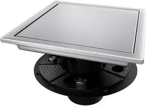 Square Shower Drain, Silver Shower Drain 6 inch with Flange and 2 in 1 Tile-Insert Cover, AISI 304 Stainless Steel Shower Floor Drain with Hair Catcher and Flange Square Shower Drain, Silver Shower Drain 6 inch with Flange and 2 in 1 Tile-Insert Cover, AISI 304 Stainless Steel Shower Floor Drain with Hair Catcher and Flange