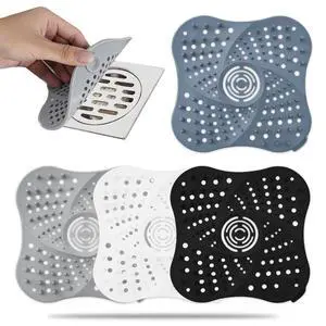 4 Pack Shower Drain Hair Catcher (Black & White & Gray & Blue) 4 Pack Shower Drain Hair Catcher (Black & White & Gray & Blue)