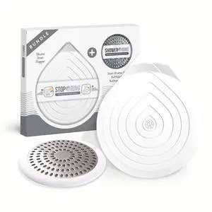 Drain Hair Catcher & Stopper Combo Tub ShowerRing + StopRing Set for Bathtub & Sink | Stainless Steel Strainer + Silicone Drain Plug | Clog-Free, Universal Fit (White, 2 Pack) Drain Hair Catcher & Stopper Combo Tub ShowerRing + StopRing Set for Bathtub & Sink | Stainless Steel Strainer + Silicone Drain Plug | Clog-Free, Universal Fit (White, 2 Pack)