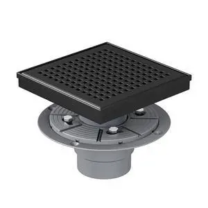 6 Inch Square Shower Drain, 304 Stainless Steel Bathroom Drainage with Removable Quadrato Pattern Grate, PVC Shower Drain Base, Hair Strainer for Bathroom Floor Drains, Matte Black 6 Inch Square Shower Drain, 304 Stainless Steel Bathroom Drainage with Removable Quadrato Pattern Grate, PVC Shower Drain Base, Hair Strainer for Bathroom Floor Drains, Matte Black
