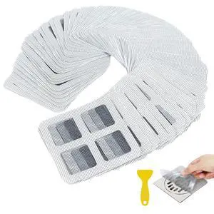80PCS 4"x4" Disposable Hair Drain Stickers, Anti-Blocking Filter Screen Self-Adhesive Mesh Drain Covers for Bathroom, Bathtub, Sink, Kitchen, Laundry Room, Shower 80PCS 4"x4" Disposable Hair Drain Stickers, Anti-Blocking Filter Screen Self-Adhesive Mesh Drain Covers for Bathroom, Bathtub, Sink, Kitchen, Laundry Room, Shower