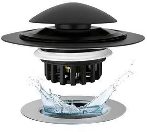 Bathtub Drain Stopper, Pop Up Tub Drain Hair Catcher, Bath Tub Drain Plug and Cover for 1.45 in -1.8 in Drain, Matte Black Bathtub Drain Stopper, Pop Up Tub Drain Hair Catcher, Bath Tub Drain Plug and Cover for 1.45 in -1.8 in Drain, Matte Black