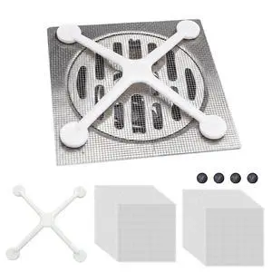 100PCS Shower Drain Hair Catcher, 4 Inch Floor Drain Mesh Sticker, Disposable Drain Covers Filter with Matching Floor Drain Sticker Bracket for Hair Blocking (White) 100PCS Shower Drain Hair Catcher, 4 Inch Floor Drain Mesh Sticker, Disposable Drain Covers Filter with Matching Floor Drain Sticker Bracket for Hair Blocking (White)