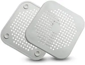 2 Pack Drain Hair Catcher, Square Silicone, Grey 2 Pack Drain Hair Catcher, Square Silicone, Grey
