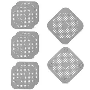 8-Pack Silicone Drain Hair Catcher 5.5" Square Shower Drain Hair Catcher & Tub Drain Cover, Ultra-Thin Bathroom Tub Square Drain Hair Catcher, Easy-Clean Silicone Shower Drain Cover 8-Pack Silicone Drain Hair Catcher 5.5" Square Shower Drain Hair Catcher & Tub Drain Cover, Ultra-Thin Bathroom Tub Square Drain Hair Catcher, Easy-Clean Silicone Shower Drain Cover