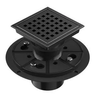 Square Shower Drain 4-3/8 Inch Matte Black with ABS Flange Square Shower Drain 4-3/8 Inch Matte Black with ABS Flange