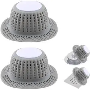 2 Pack Bathtub Drain Hair Catcher for Dog Hairs, Silicone Shower Hair Catcher, Dog Hairs Drain Protector for Pop-Up and Regular Drains of Shower, Tub, Bathroom and Sink, Grey 2 Pack Bathtub Drain Hair Catcher for Dog Hairs, Silicone Shower Hair Catcher, Dog Hairs Drain Protector for Pop-Up and Regular Drains of Shower, Tub, Bathroom and Sink, Grey