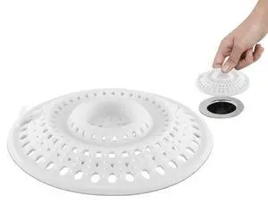 Self-Sealing Hair Catcher for Multiple Drain Sizes, White (1 Pack) Self-Sealing Hair Catcher for Multiple Drain Sizes, White (1 Pack)