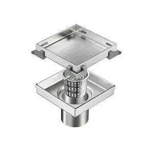 Square Shower Drain with Removable Tile Insert Grate,304 Stainless Steel, CUPC Certified, Includes Hair Strainer (Brushed, 4 in) Square Shower Drain with Removable Tile Insert Grate,304 Stainless Steel, CUPC Certified, Includes Hair Strainer (Brushed, 4 in)
