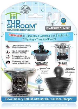 Tub Drain Hair Catcher Combo Pack with Silicone Stopper, Black Chrome Protector and for Bathroom Drains, fits any standard bathtub drain measuring 1.4 to 1.8 wide Tub Drain Hair Catcher Combo Pack with Silicone Stopper, Black Chrome Protector and for Bathroom Drains, fits any standard bathtub drain measuring 1.4 to 1.8 wide