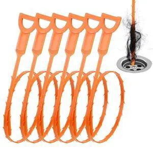 Drain Clog Remover, 25-Inch Drain Hair Removal Tool, Drain Hair Remover Plumbing Snake, Drain Cleaner Hair Clog Remover, Shower Drain Hair Catcher, Easy & Quik to Use on Most Drains - 6 Pack Drain Clog Remover, 25-Inch Drain Hair Removal Tool, Drain Hair Remover Plumbing Snake, Drain Cleaner Hair Clog Remover, Shower Drain Hair Catcher, Easy & Quik to Use on Most Drains - 6 Pack