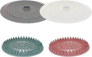 Athenica Silicone Shower Drain Hair Catcher and Tub Stopper, for Bathroom, Kitchen, and Laundry, 4 Pack Athenica Silicone Shower Drain Hair Catcher and Tub Stopper, for Bathroom, Kitchen, and Laundry, 4 Pack