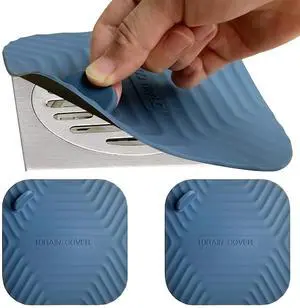 Shower Drain Cover Tub Stopper,2 Pieces Sewer Anti-Odor Mat Deodorizing Drain Plugs for Kitchen,Bathroom and Laundry(5.9x5.9 inch) Blue Shower Drain Cover Tub Stopper,2 Pieces Sewer Anti-Odor Mat Deodorizing Drain Plugs for Kitchen,Bathroom and Laundry(5.9x5.9 inch) Blue