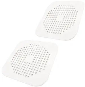 5.7 Inch Large Shower Drain Hair Catcher (2-Pack) - Silicone Square Flat Drain Cover, Fits 5" and 6" Standard Shower Drains, Extra Large Hair Catcher for Bathroom Bathtub & Kitchen Sink - White 5.7 Inch Large Shower Drain Hair Catcher (2-Pack) - Silicone Square Flat Drain Cover, Fits 5" and 6" Standard Shower Drains, Extra Large Hair Catcher for Bathroom Bathtub & Kitchen Sink - White