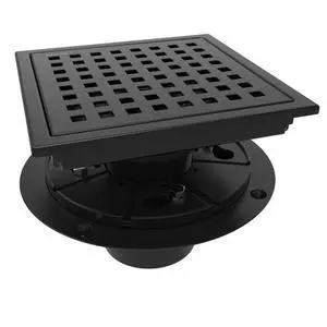 6 Inch Square Shower Floor Drain with Flange,Quadrato Pattern Grate Removable,Food-Grade SUS 304 Stainless Steel,Watermark&CUPC Certified,Matte Black 6 Inch Square Shower Floor Drain with Flange,Quadrato Pattern Grate Removable,Food-Grade SUS 304 Stainless Steel,Watermark&CUPC Certified,Matte Black