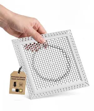 Not Moving Shower Drain Hair Catcher,Effective Hair Catcher Shower Drain,Square Flat Shower Drain Cover Protector Filter,Efficient Drainage,Hair Trap Stopper (Gray, 6 inch) Not Moving Shower Drain Hair Catcher,Effective Hair Catcher Shower Drain,Square Flat Shower Drain Cover Protector Filter,Efficient Drainage,Hair Trap Stopper (Gray, 6 inch)