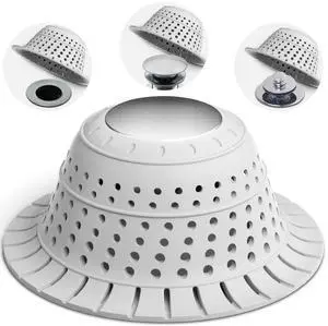 Shower Drain Hair Catcher - Bathtub Drain Cover Foldable SiliconeShower Drain Protector for Pop-Up and Regular Drains of Shower,Tub, Bathroom, Sink,Grey Shower Drain Hair Catcher - Bathtub Drain Cover Foldable SiliconeShower Drain Protector for Pop-Up and Regular Drains of Shower,Tub, Bathroom, Sink,Grey