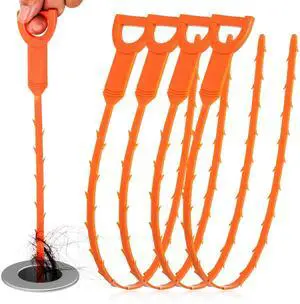 Drain Snake Clog Remover - 4 Pack 20 Inch Flexible Hair Drain Removal Tool for Sink, Shower, Tub & Toilet, Drain Cleaner with Grip Handle - Easy Use Kitchen & Bathroom Drain Opener Drain Snake Clog Remover - 4 Pack 20 Inch Flexible Hair Drain Removal Tool for Sink, Shower, Tub & Toilet, Drain Cleaner with Grip Handle - Easy Use Kitchen & Bathroom Drain Opener