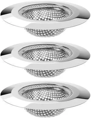Bathtub Drain Strainer, Stainless Steel Shower Bathtub Drain Hair Catcher, Bathroom Sink Drain Strainer, 3 Pack Bathtub Drain Strainer, Stainless Steel Shower Bathtub Drain Hair Catcher, Bathroom Sink Drain Strainer, 3 Pack