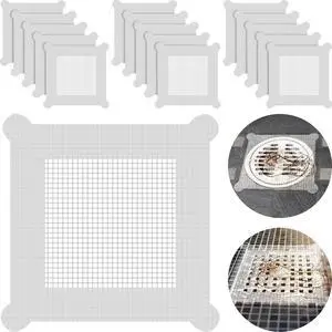 50 Pcs 5.7 Inch Disposable Hair Catcher Shower Drain Stickers Square Mesh Shower Drain Catcher Cover Stickers Bathtub Stopper Decals with 5 mm Holes for Bathroom Kitchen Sink Filter Accessories 50 Pcs 5.7 Inch Disposable Hair Catcher Shower Drain Stickers Square Mesh Shower Drain Catcher Cover Stickers Bathtub Stopper Decals with 5 mm Holes for Bathroom Kitchen Sink Filter Accessories