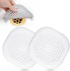 Hair Drain Catcher,Square Cover for Shower 2 Pack (White) Hair Drain Catcher,Square Cover for Shower 2 Pack (White)